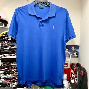 Vintage Ralph Lauren Pima Polo Shirt Blue Large